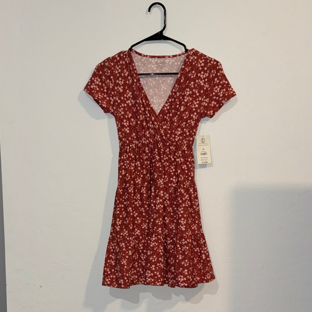 No Boundaries Red Floral Mini Dress